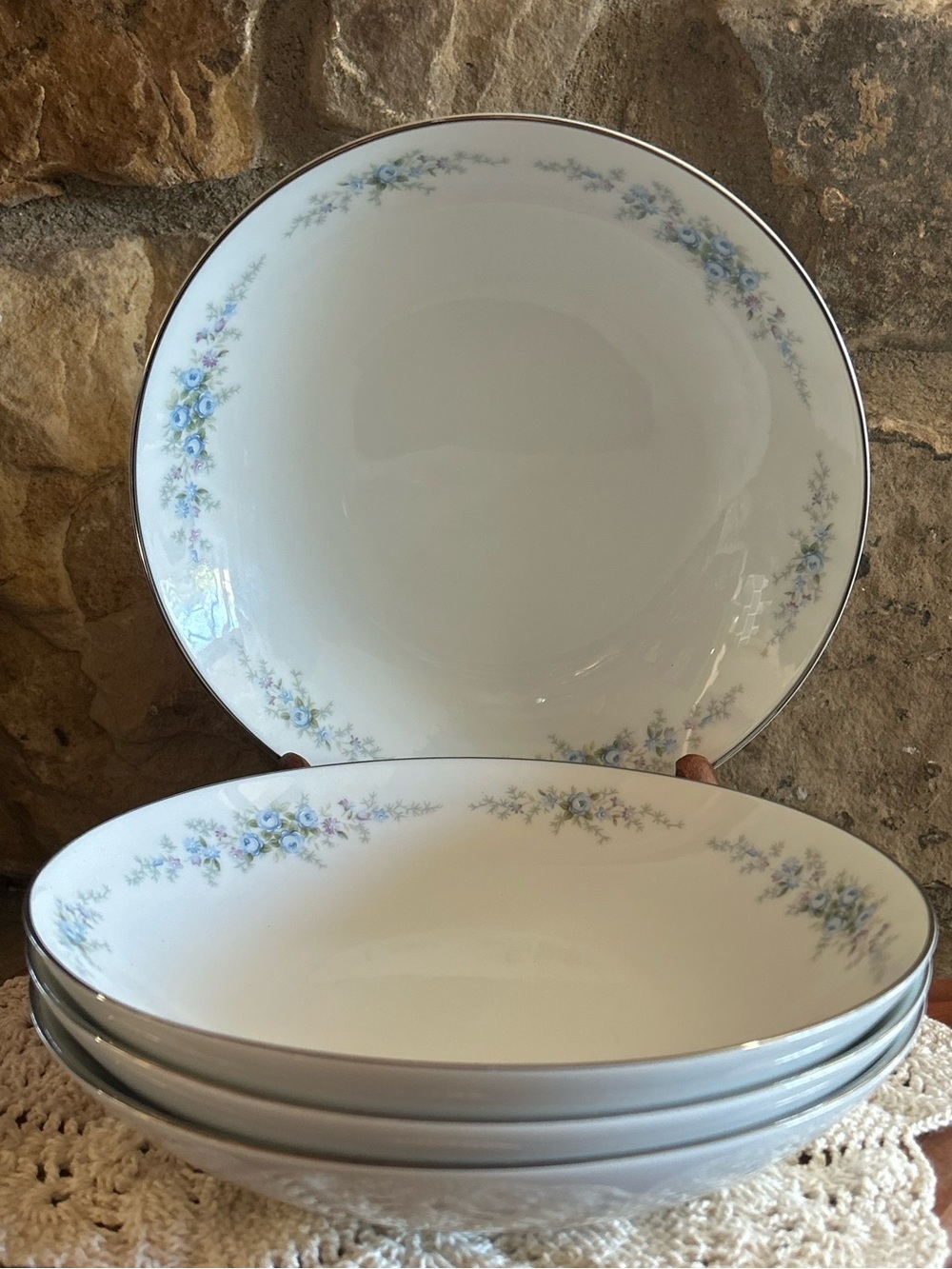 Vintage Noritake "Roseberry" Fine China Coupe Soup Bowls